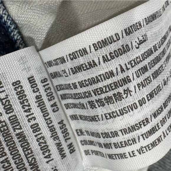 Abercrombie and Fitch Raw Hem Mini Jean Denim Skirt Women’s 24 - Picture 3 of 4